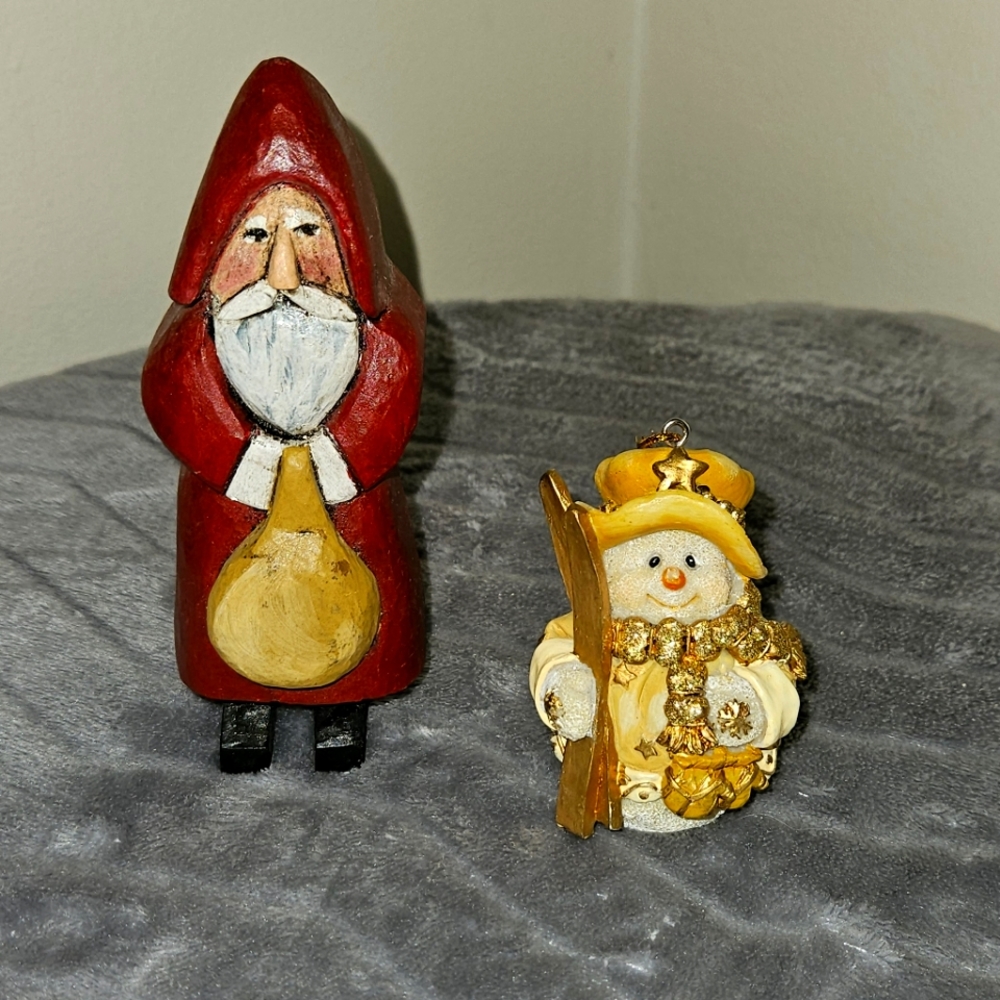 Vintage Santa and snowbaby ornament